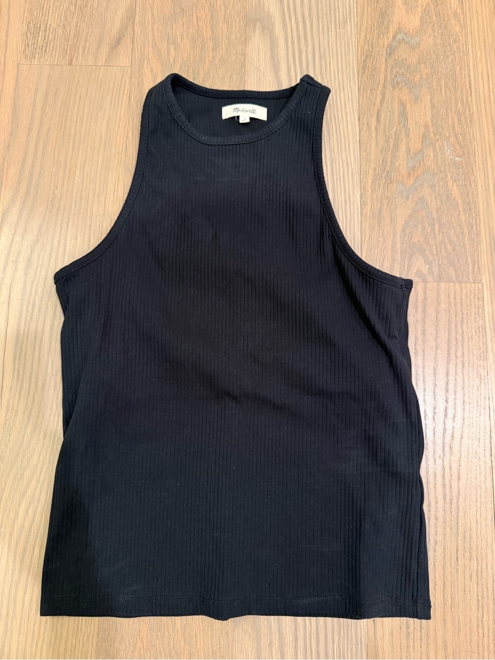 Madewell bra free Black Ribbed High-Neck Tank Top